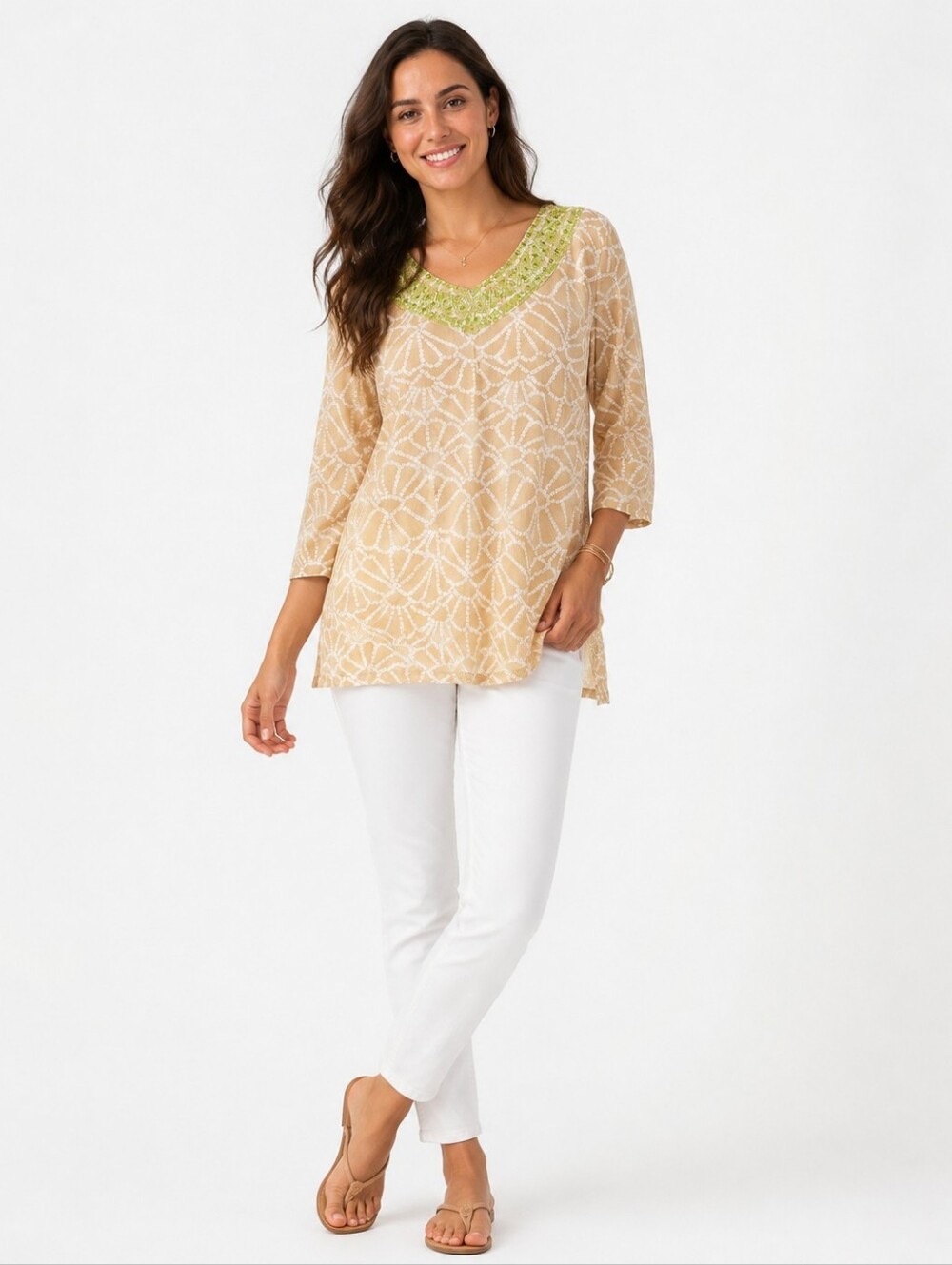 Calypso St Barth x Target Embroidered Cotton Tunic Boho Coastal M
